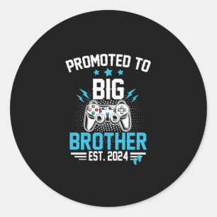 Promoted to big brother est. 2024 for pregnancy classic round sticker