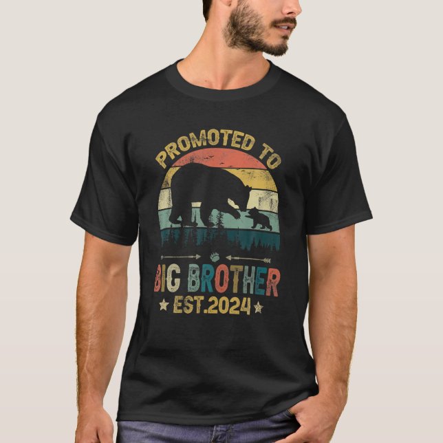Promoted To Big Brother Est 2024 Pregnancy T-Shirt (Front)