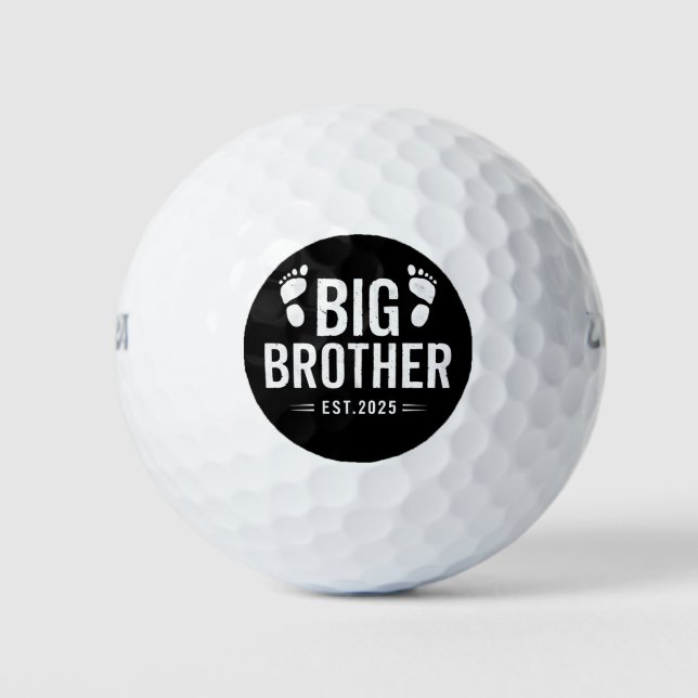 Promoted to Big Brother Est. 2025 Baby Announce Golf Balls (Front)