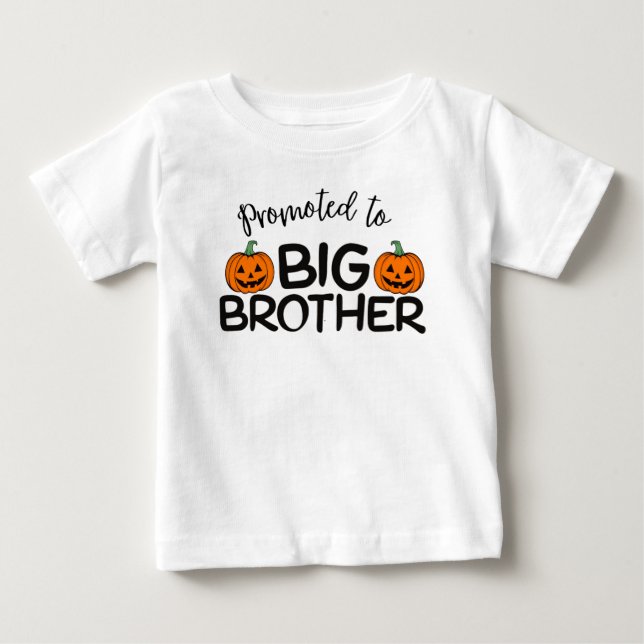 Promoted to Big Brother Halloween Pumpkin  Baby T-Shirt (Front)