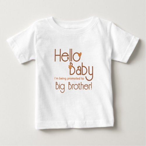 Promoted to Big Brother Hello Baby Retro Baby T_Shirt