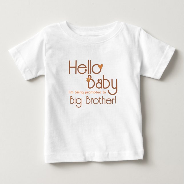 Promoted to Big Brother Hello Baby Retro Baby T-Shirt (Front)