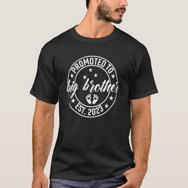 Promoted to Big Brother - New Baby Announcement T-Shirt (Front)