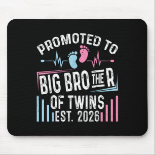 Promoted To Big Brother Of Twins Est 2026 Baby Sho Mouse Pad