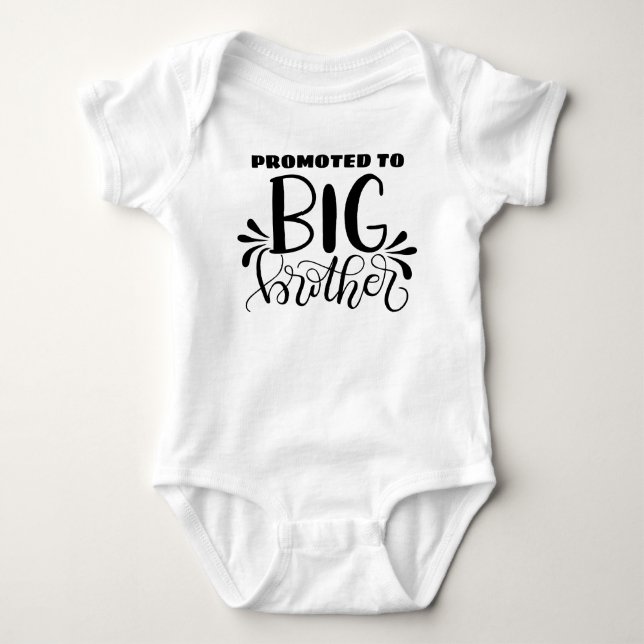 Promoted to big brother - Pregnancy announcement Baby Bodysuit (Front)