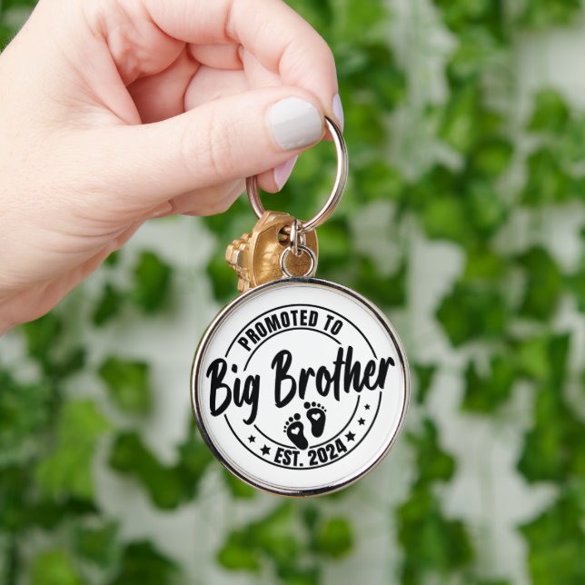 Promoted to Big Brother, Pregnancy Announcement  Keychain (Hand)