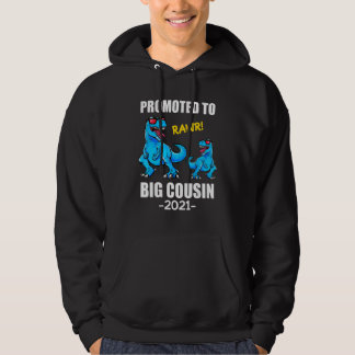 Promoted To Big Cousin 2021 Dinosaur Outfit Men Bo Hoodie