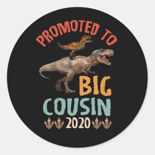 Promoted To Big Cousin 2022 T_rex Riding Dinosaur Classic Round Sticker