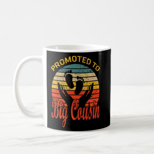Promoted To Big Cousin 2023 Vintage Retro  Fathers Coffee Mug