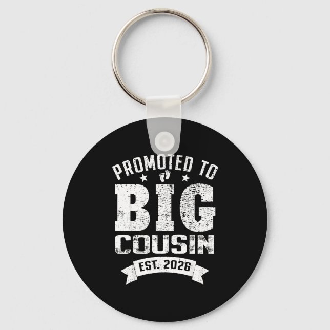 Promoted To Big Cousin 2026 Cool Cousin Baby Annou Keychain (Front)