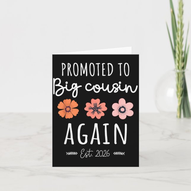 Promoted To Big Cousin Again 2026 2nd Pregnancy An Card (Front)