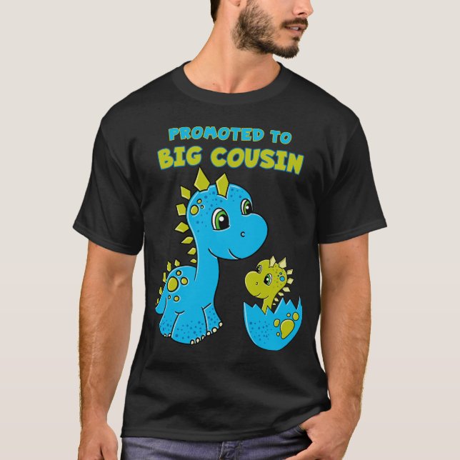 Promoted to Big Cousin Boy Dinosaur T-Shirt (Front)