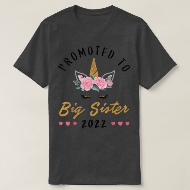 Promoted to Big Sister 2022 Unicorn  T-Shirt (Design Front)