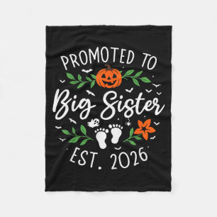 Promoted To Big Sister 2026 Pregnancy Announcement Fleece Blanket