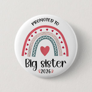 Promoted to Big Sister Adorable 2026 Baby Button