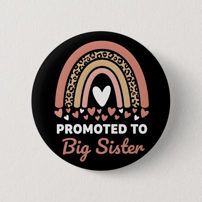 Promoted to Big Sister Adorable 2026 Baby Button (Front)