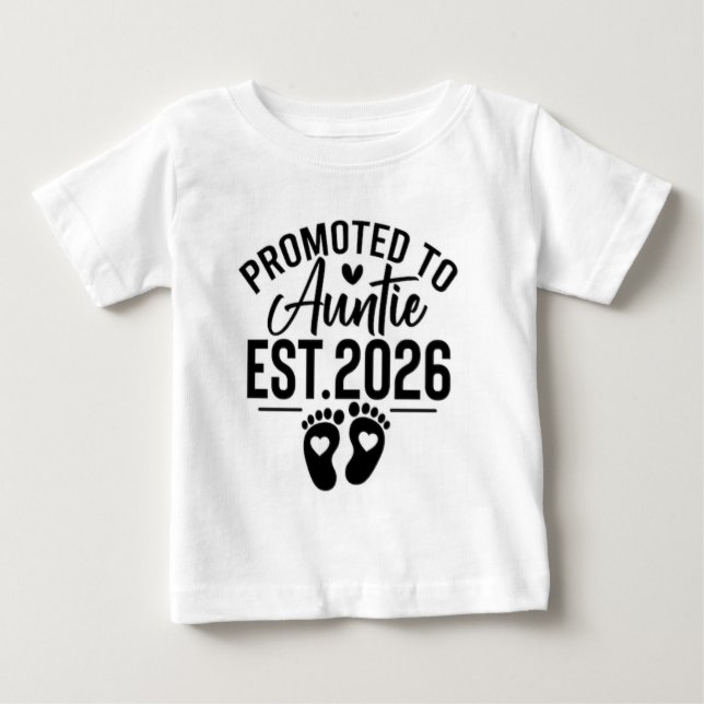 Promoted To Big Sister Again 2026 Pregnancy Reveal Baby T-Shirt (Front)
