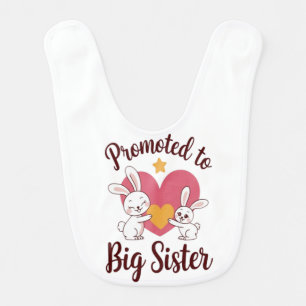 promoted to big sister baby bib