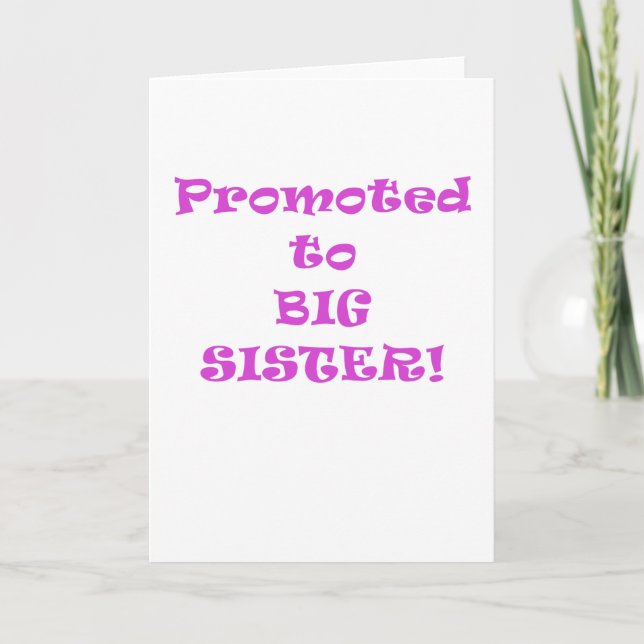 Promoted to Big Sister Card (Front)