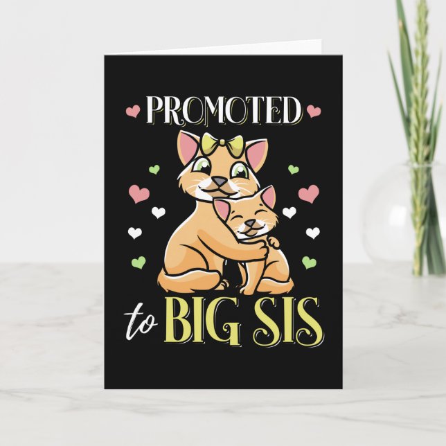 Promoted To Big Sister Cute Big Sis Card (Front)