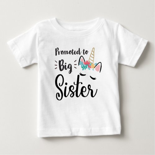 Promoted To Big Sister Est 2022 Unicorn  Baby T_Shirt