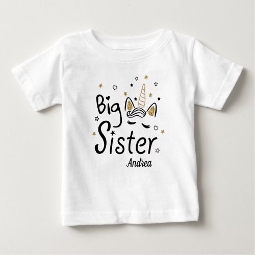 Promoted To Big Sister Est 2022 Unicorn  Baby T_Shirt