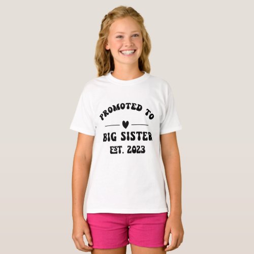 Promoted to Big Sister Est 2023 T_Shirt