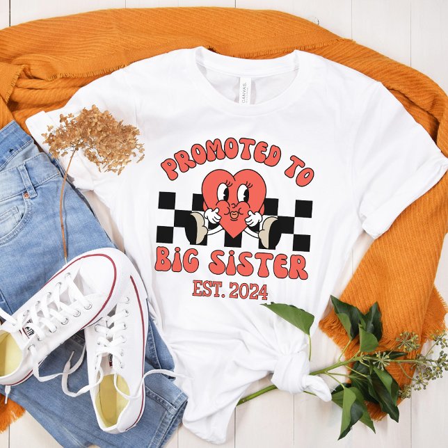 Promoted to Big Sister Est 2024 | Cute New Sister T-Shirt (Creator Uploaded)