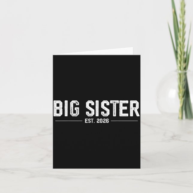 Promoted To Big Sister Est. 2026 Soon To Be Sister Card (Front)