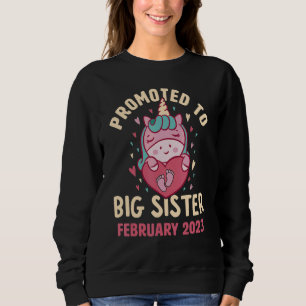 Promoted to Big Sister February 2023 Unicorn Heart Sweatshirt