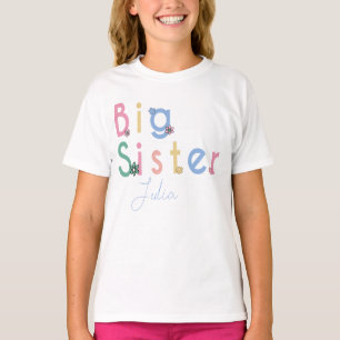 Promoted to Big Sister, Heart Design White,  T-Shirt