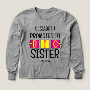 Promoted to big sister name est year pink yellow Tri-Blend shirts