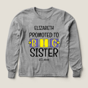 Promoted to big sister name est year purple yellow Tri-Blend shirts