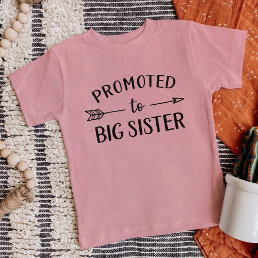 Promoted to Big Sister New Baby Announcement Toddler T-shirt