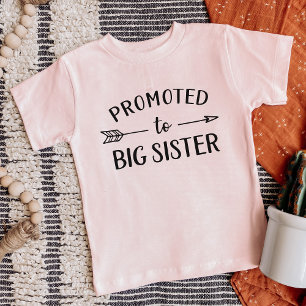 Promoted to Big Sister New Baby Announcement Toddler T-shirt