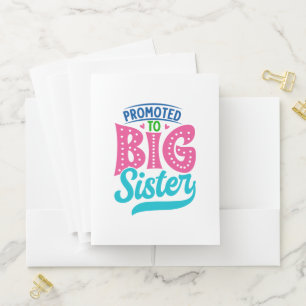 Promoted To Big Sister, New Baby Big Sister Reveal Pocket Folder