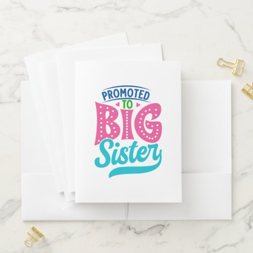 Promoted To Big Sister New Baby Big Sister Reveal Pocket Folder