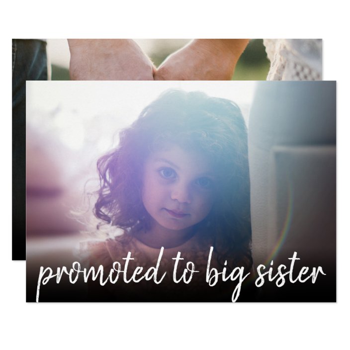 Promoted To Big Sister Photo Baby Announcement | Zazzle.com