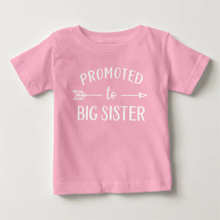 promoted to big sister tshirt sibling new baby announcement pregnancy reveal pink tshirt pandemic baby lockdown new sister new baby