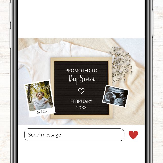 Promoted To Big Sister Second Baby Photo Pregnancy Announcement (Promoted To Big Sister Second Baby Photo Pregnancy Announcement)