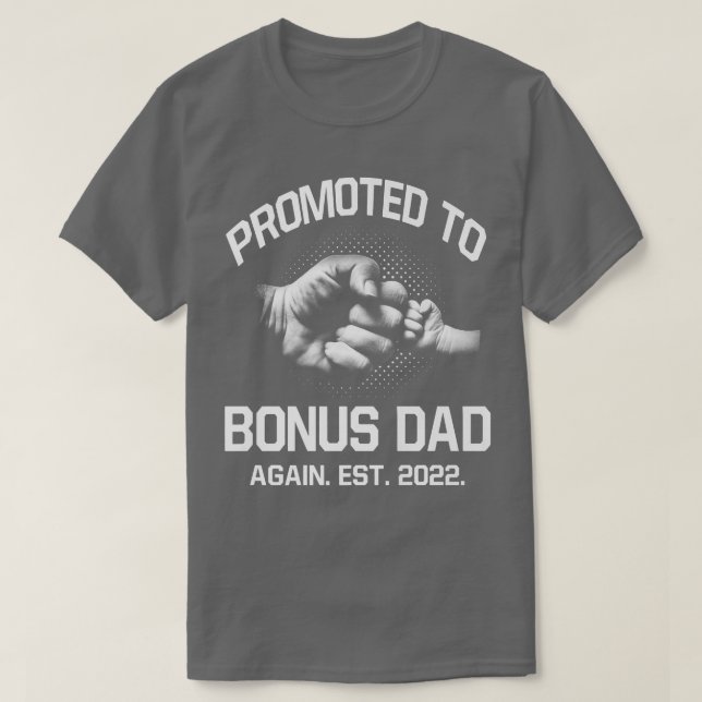 Promoted To Bonus Dad Again EST 2022 Christmas Fat T-Shirt (Design Front)