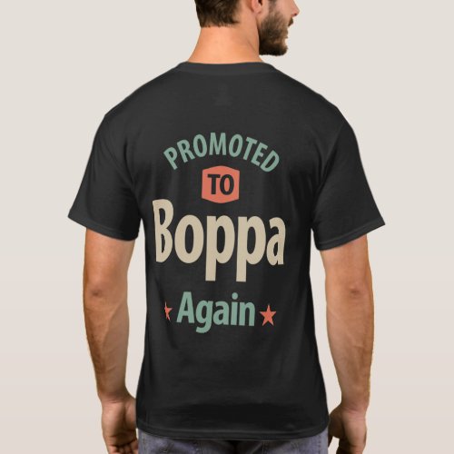 Promoted To Boppa Again  Father Grandfather Gift T_Shirt