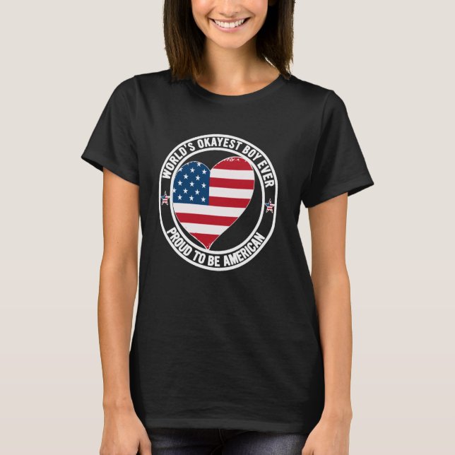 Promoted To Brother Best American Bro World Okayes T-Shirt (Front)