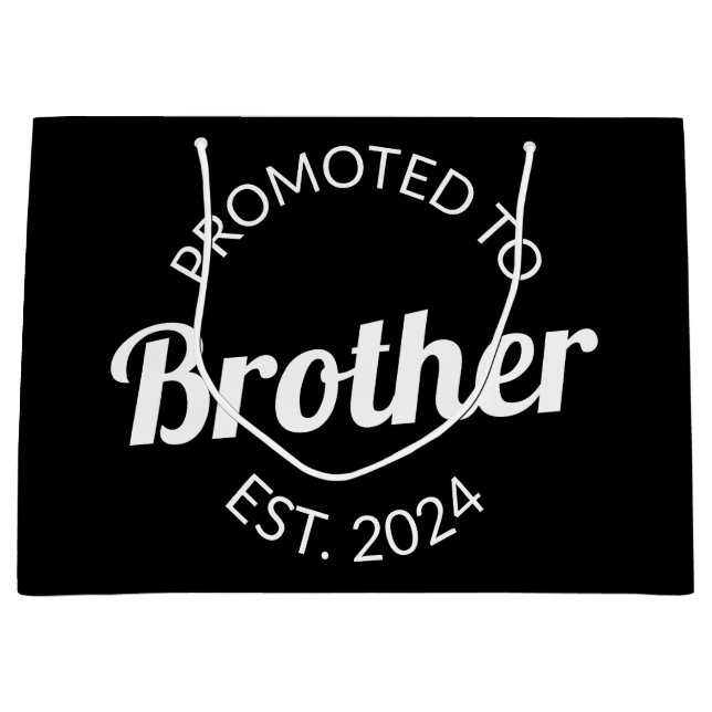 Promoted To Brother Est. 2024 I Large Gift Bag (Front)