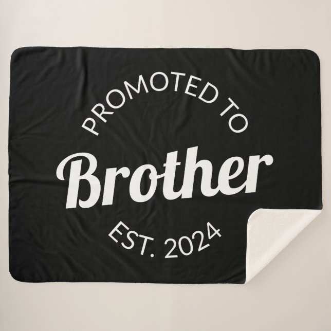Promoted To Brother Est. 2024 I Sherpa Blanket (Front (Horizontal))