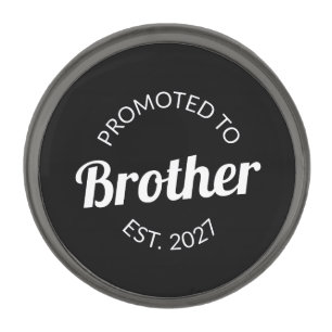 Promoted To Brother Est 2027 Big Brother I Gunmetal Finish Lapel Pin