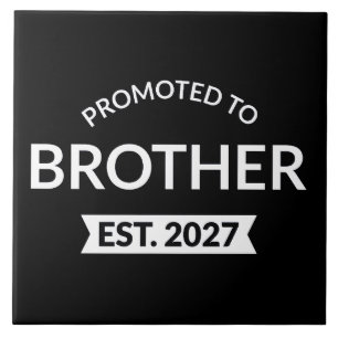 Promoted To Brother Est 2027 Big Brother II Ceramic Tile