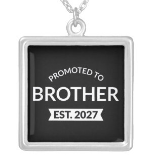 Promoted To Brother Est 2027 Big Brother II Silver Plated Necklace