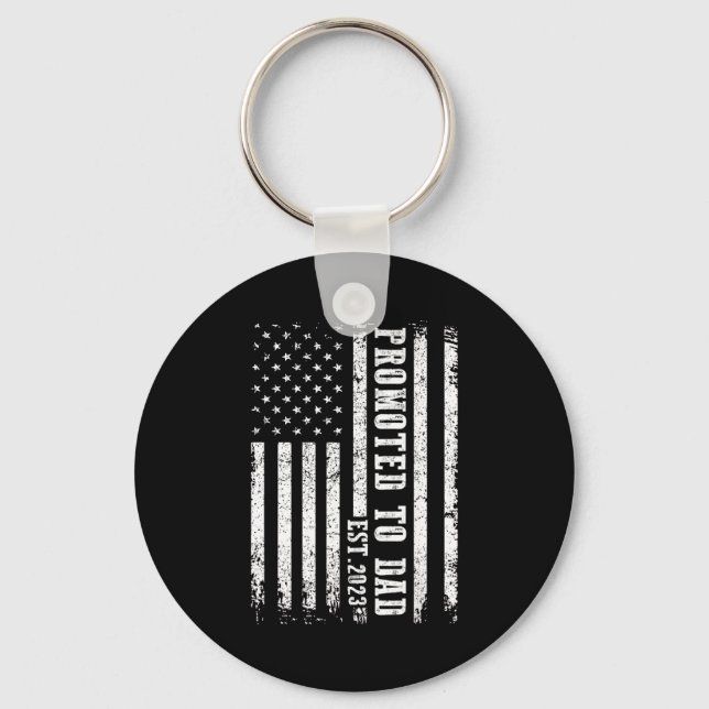 Promoted To Dad 2023 Funny Shirt For New Dad  Keychain (Front)