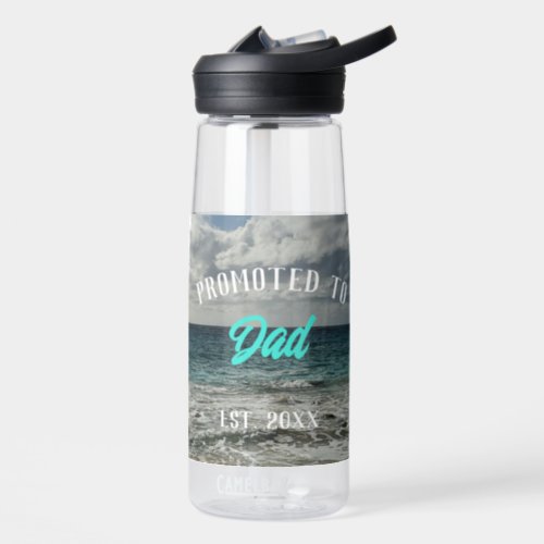 Promoted to Dad Bermuda Beach Theme  Water Bottle
